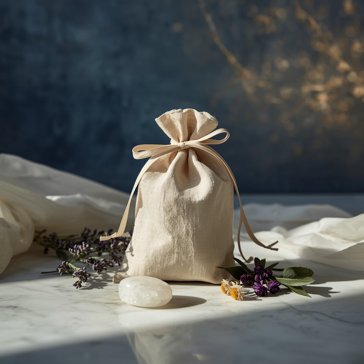 Purification Herbal Bath Pouch – with Selenite Crystal